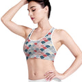Japanese Geometric Pattern Print Women's Sports Bra