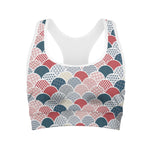 Japanese Geometric Pattern Print Women's Sports Bra
