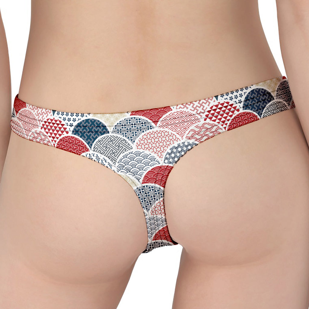 Japanese Geometric Pattern Print Women's Thong