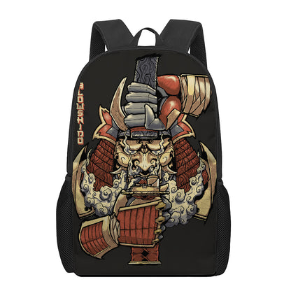 Japanese Ghost Samurai Print 17 Inch Backpack