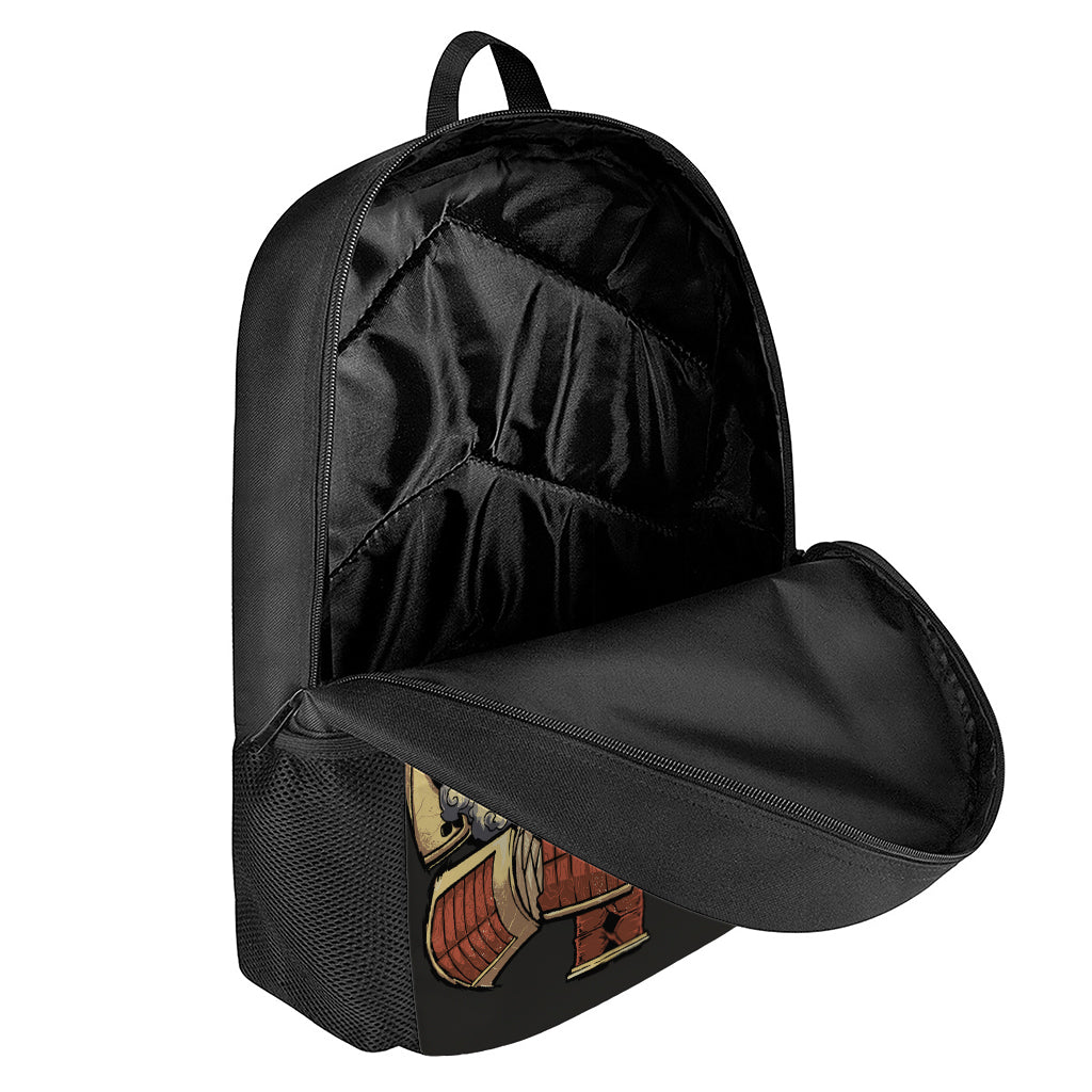 Japanese Ghost Samurai Print 17 Inch Backpack