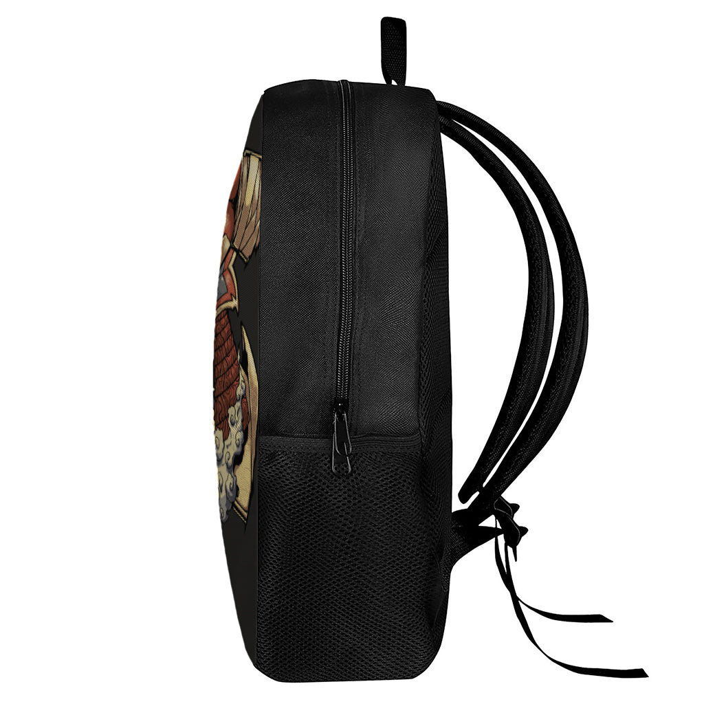 Japanese Ghost Samurai Print 17 Inch Backpack