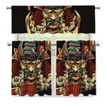 Japanese Ghost Samurai Print 3 Piece Kitchen Curtains