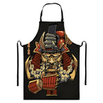 Japanese Ghost Samurai Print Bib Apron With Pocket