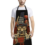 Japanese Ghost Samurai Print Bib Apron With Pocket