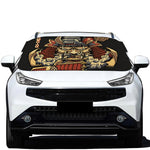 Japanese Ghost Samurai Print Car Windshield Snow Cover