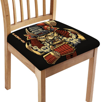 Japanese Ghost Samurai Print Chair Cushion Cover