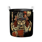 Japanese Ghost Samurai Print Collapsible Laundry Basket