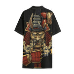 Japanese Ghost Samurai Print Cotton Hawaiian Shirt
