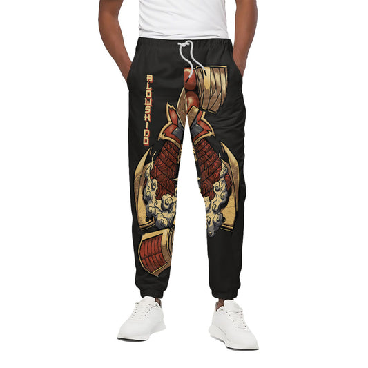 Japanese Ghost Samurai Print Cotton Pants