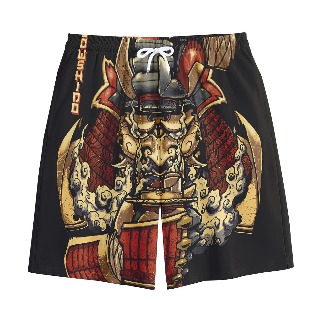 Japanese Ghost Samurai Print Cotton Shorts