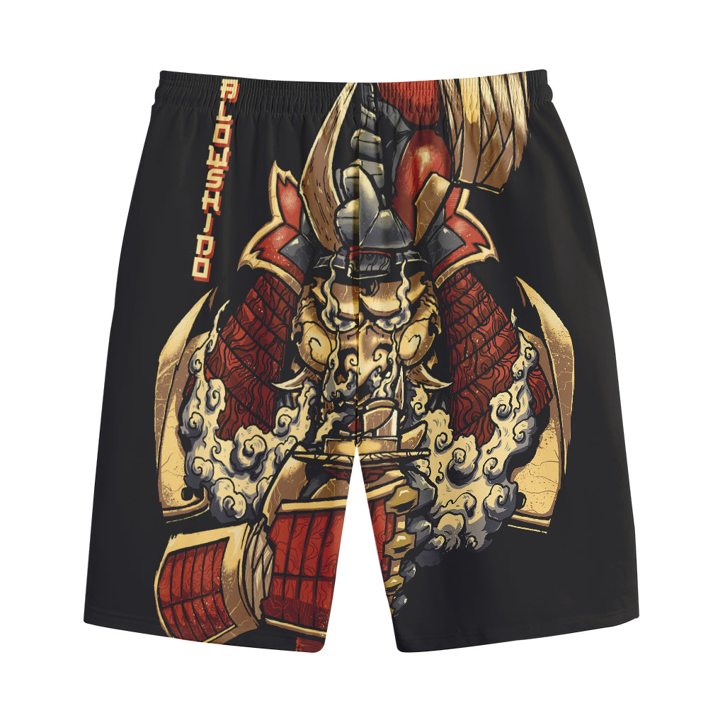 Japanese Ghost Samurai Print Cotton Shorts