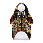 Japanese Ghost Samurai Print Dog Zip Up Hoodie