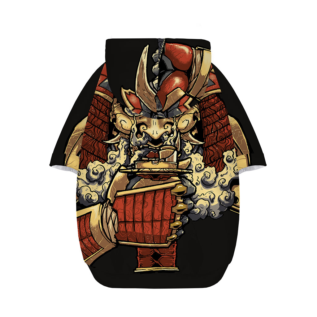 Japanese Ghost Samurai Print Dog Zip Up Hoodie