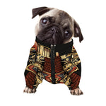 Japanese Ghost Samurai Print Dog Zip Up Jacket