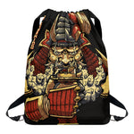 Japanese Ghost Samurai Print Drawstring Backpack