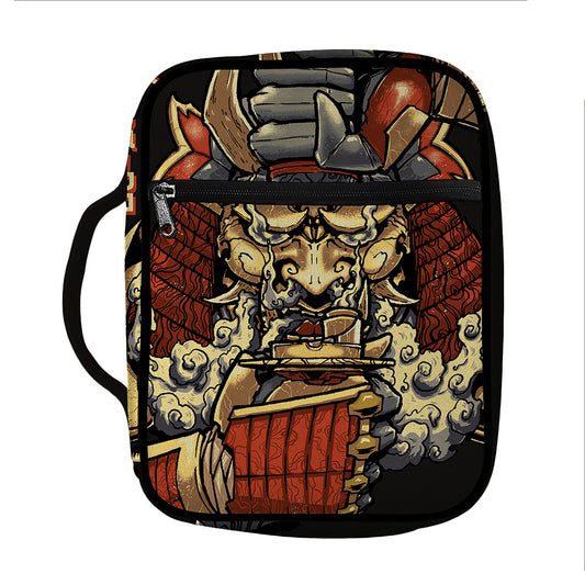 Japanese Ghost Samurai Print Front Pocket Bible Bag