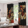 Japanese Ghost Samurai Print Grommet Curtains