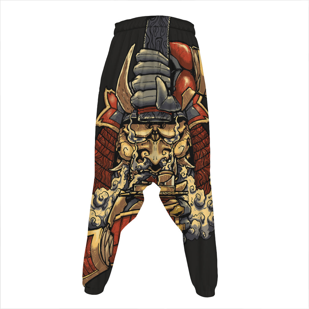 Japanese Ghost Samurai Print Hammer Pants