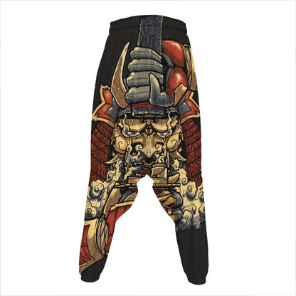 Japanese Ghost Samurai Print Hammer Pants