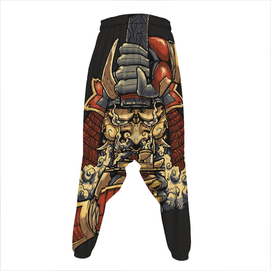 Japanese Ghost Samurai Print Hammer Pants