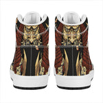 Japanese Ghost Samurai Print High Top Leather Sneakers