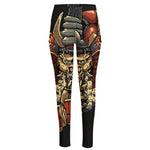 Japanese Ghost Samurai Print High-Waisted Pocket Leggings