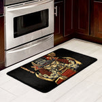 Japanese Ghost Samurai Print Kitchen Mat