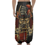 Japanese Ghost Samurai Print Lantern Pants