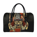 Japanese Ghost Samurai Print Leather Duffel Bag