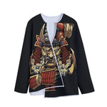 Japanese Ghost Samurai Print Long Sleeve Short Coat