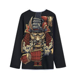 Japanese Ghost Samurai Print Long Sleeve Short Coat