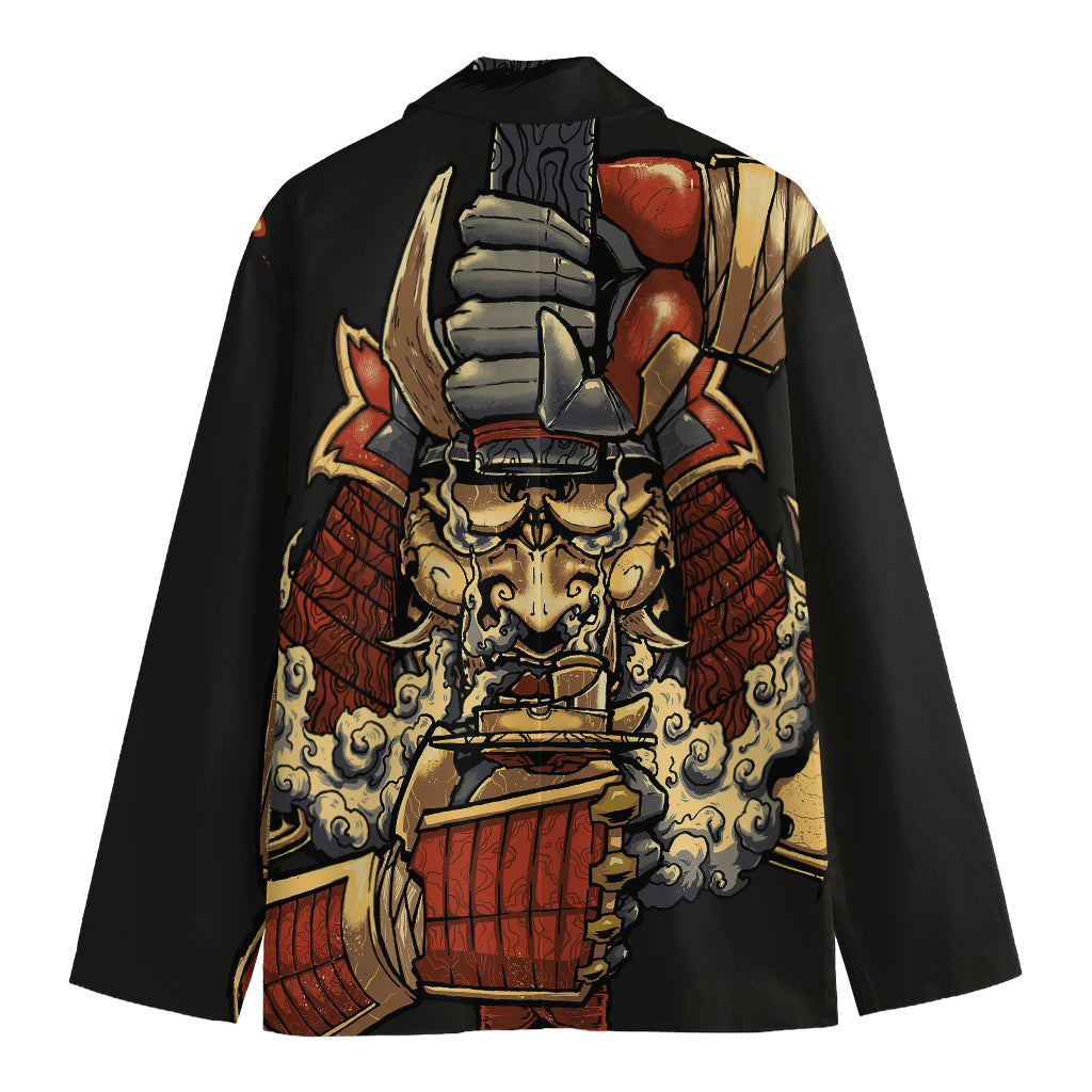 Japanese Ghost Samurai Print Men's Blazer