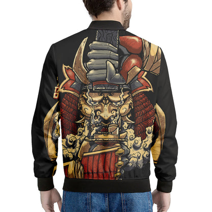 Japanese Ghost Samurai Print Men's Bomber Jacket