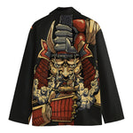 Japanese Ghost Samurai Print Men's Cotton Blazer