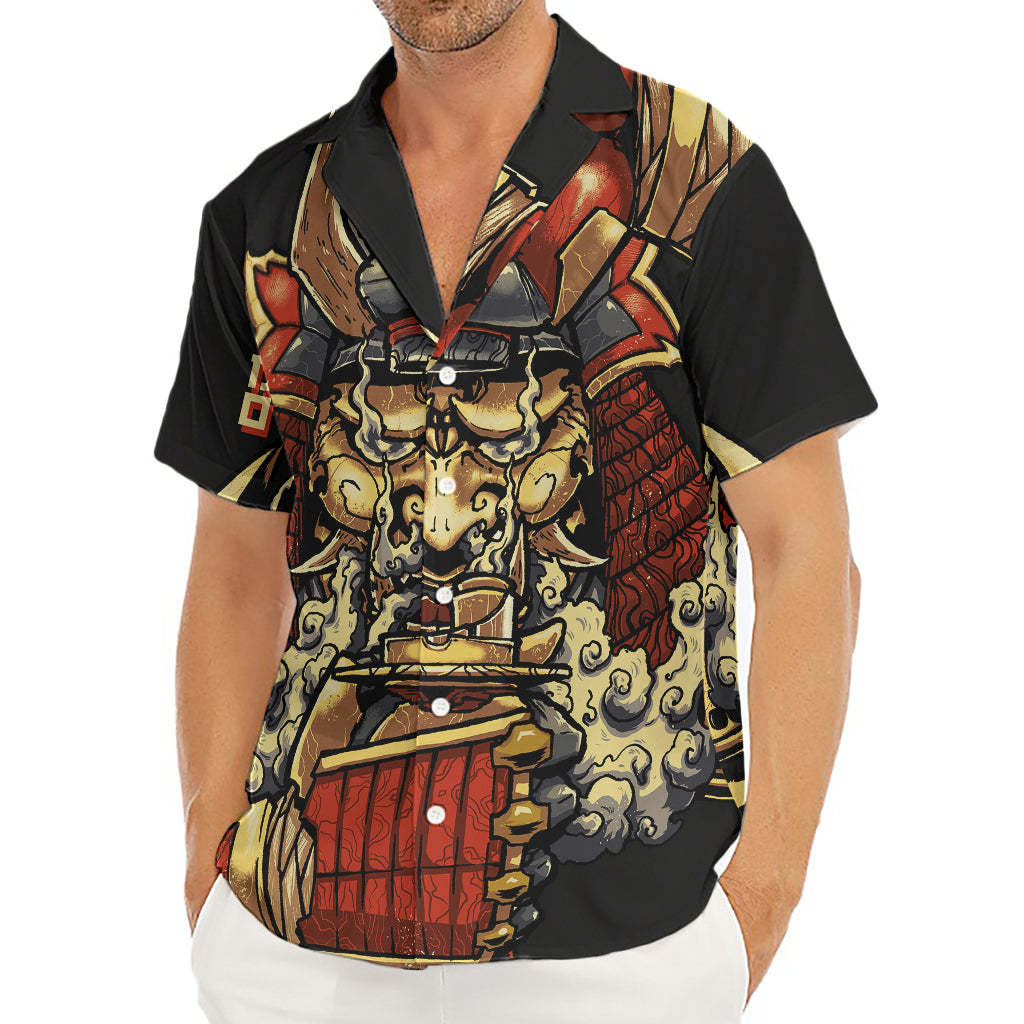 Japanese Ghost Samurai Print Men's Deep V-Neck Shirt