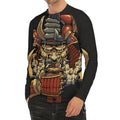 Japanese Ghost Samurai Print Men's Long Sleeve Rash Guard