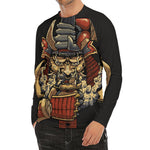 Japanese Ghost Samurai Print Men's Long Sleeve Rash Guard