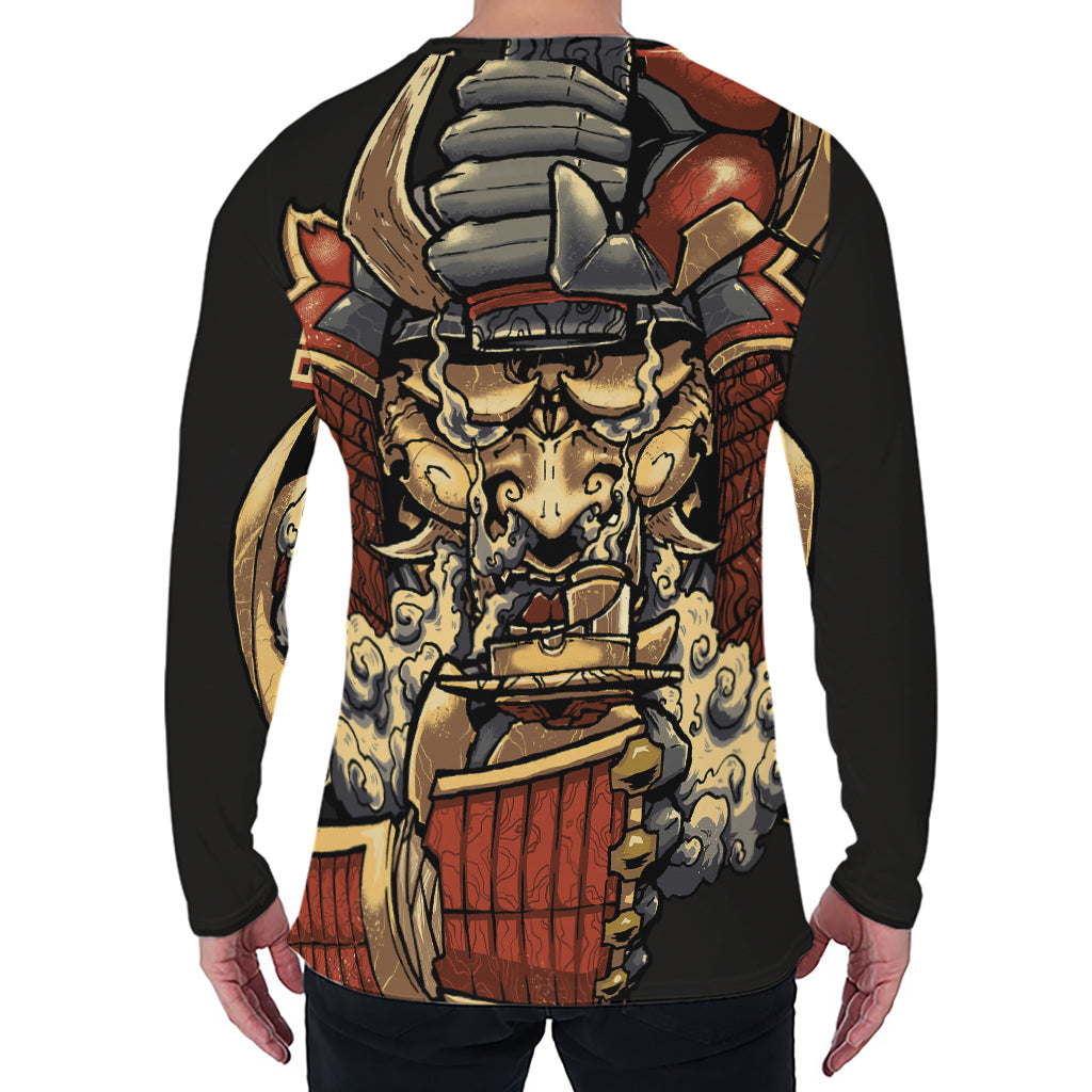 Japanese Ghost Samurai Print Men's Long Sleeve T-Shirt
