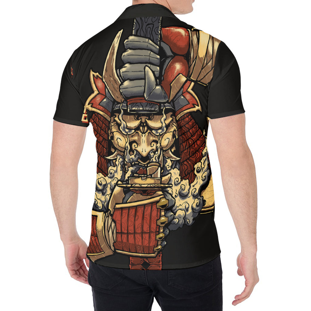 Japanese Ghost Samurai Print Men's Shirt