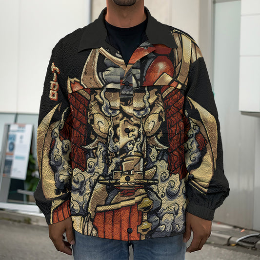 Japanese Ghost Samurai Print Men's Shirt Jacket