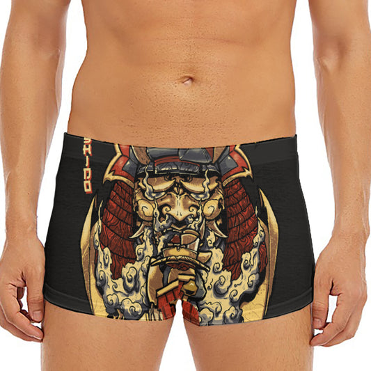 Japanese Ghost Samurai Print Men's Short Boxer Briefs