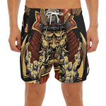 Japanese Ghost Samurai Print Men's Split Running Shorts