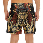 Japanese Ghost Samurai Print Men's Split Running Shorts