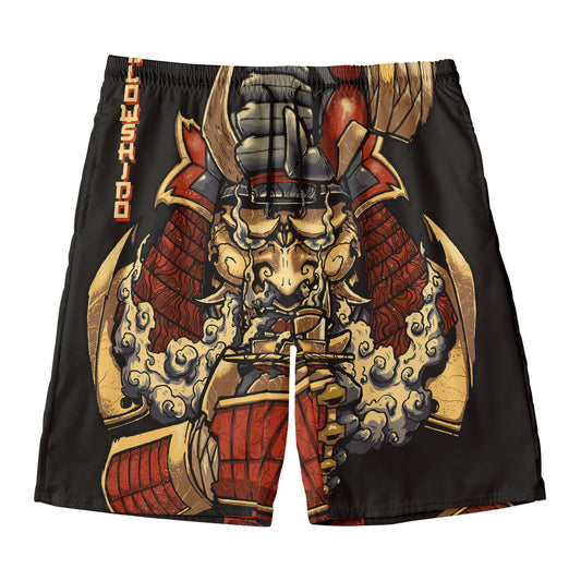 Japanese Ghost Samurai Print Men's Swim Trunks