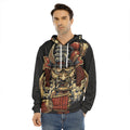 Japanese Ghost Samurai Print Men's Velvet Pullover Hoodie