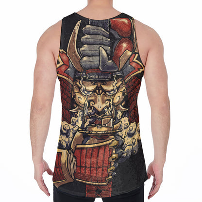 Japanese Ghost Samurai Print Men's Velvet Tank Top