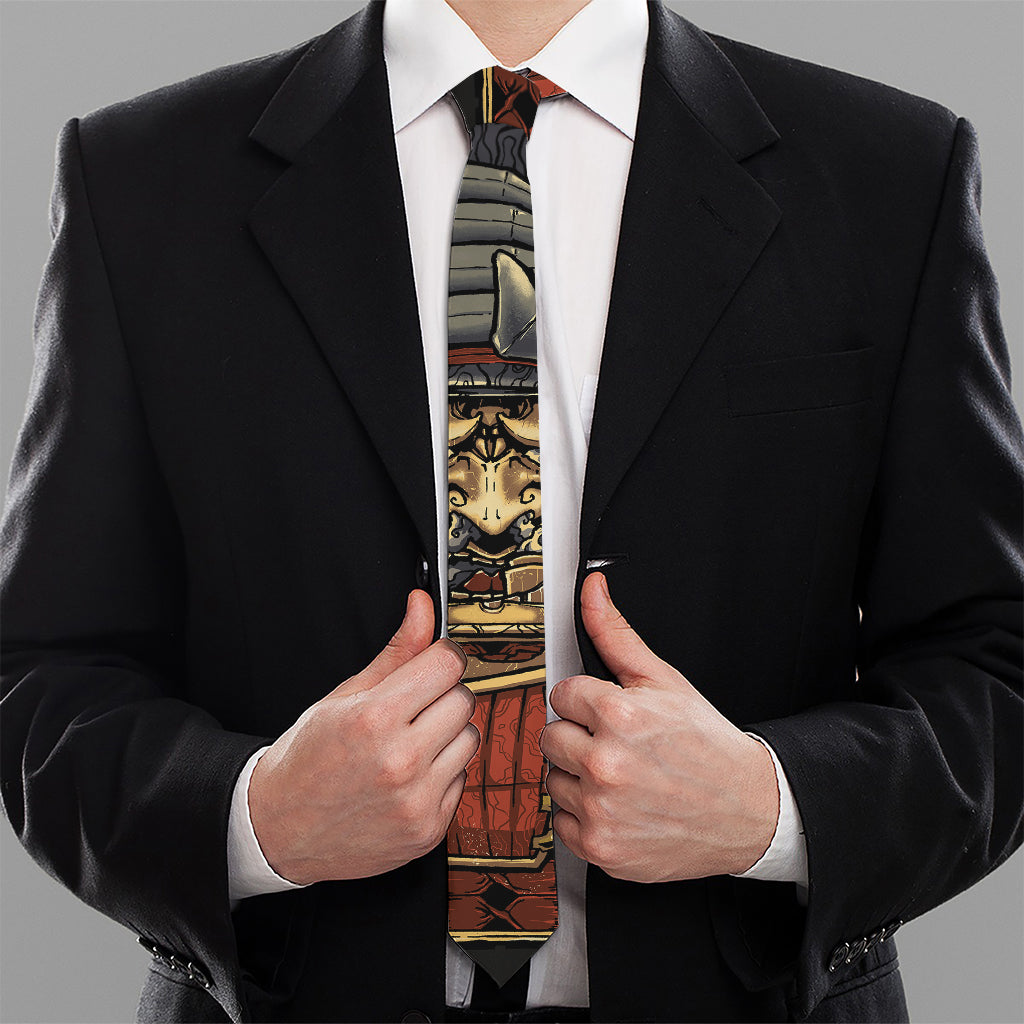Japanese Ghost Samurai Print Necktie