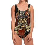 Japanese Ghost Samurai Print One Piece Swimsuit