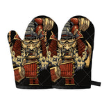 Japanese Ghost Samurai Print Oven Mitts